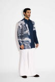 SHA -Swirl print blue short kurta 2