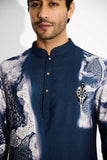 SHA -Swirl print blue short kurta 2