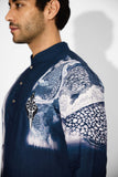 SHA -Swirl print blue short kurta 2