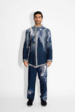SHA -MORPH Blue Front Open Short kurta