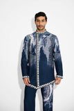 SHA -MORPH Blue Front Open Short kurta