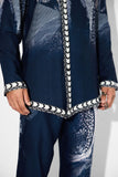 SHA -MORPH Blue Front Open Short kurta