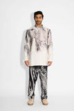 SHA -LUSH MORPH print Ivory Short kurta