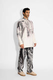 SHA -LUSH MORPH print Ivory Short kurta