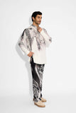 SHA -LUSH MORPH print Ivory Short kurta