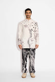 SHA -DOTS print Ivory Short kurta