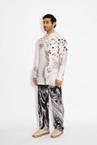 SHA -DOTS print Ivory Short kurta
