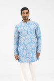 SHA -PETAL GRID frost blue kurta
