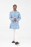 SHA -PETAL GRID frost blue kurta