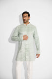 SHA -HEXAGON DOTS embellished Ash Short kurta