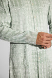 SHA -HEXAGON DOTS embellished Ash Short kurta