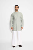 SHA -HEXAGON DOTS embellished Ash Short kurta