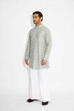 SHA -HEXAGON DOTS embellished Ash Short kurta