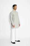 SHA -HEXAGON DOTS embellished Ash Short kurta