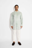 SHA -HEXAGON DOTS embellished Ash Short kurta