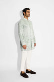 SHA -HEXAGON DOTS embellished Ash Short kurta