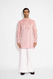 SHA -Sorbet peach floral embellished kurta