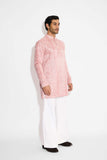 SHA -Sorbet peach floral embellished kurta