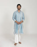 Arrow Front Open Kurta with Stole