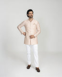 Pixel Nehru Jacket with Front Open Kurta, Stole & Pants