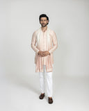 Pixel Nehru Jacket with Front Open Kurta, Stole & Pants