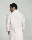 Stripe Aari Front Open Kurta with Pantss