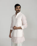 Stripe Aari Nehru Jacket with Jamdani Kurta & Pants