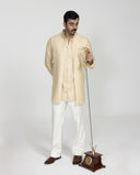 Stripe Aari Nehru Jacket with Aari Kurta & Pants
