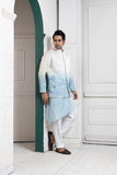 IVORY-SKY OMBRE EMBROIDERED NEHRU