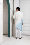 IVORY-SKY OMBRE EMBROIDERED NEHRU AND KURTA SET