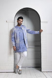 AZURE BLOOM EMBROIDERED NEHRU AND KURTA SET