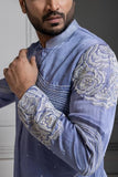 AZURE BLOOM EMBROIDERED KURTA