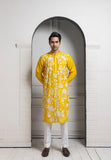 SUNSHINE YELLOW EMBROIDERED KURTA SET