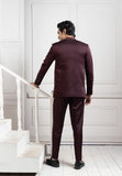 EMBROIDERED WINE BANDHGALA SET