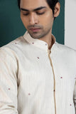 REGAL IVORY LAYERED KURTA JACKET ENSEMBLE