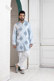 REGAL SKY BLUE EMBROIDERED MEN'S KURTA SET