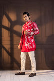 CRIMSON PALM GROVE EMBROIDERED NEHRU JACKET