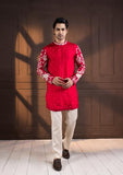 CRIMSON PALM GROVE EMBROIDERED KURTA