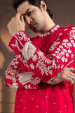 CRIMSON PALM GROVE EMBROIDERED NEHRU AND KURTA SET