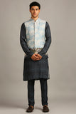 Cloud printed bundi with kurta set