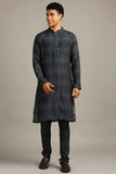 Cloud printed bundi with kurta set