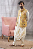 Zahra Sequin Bundi With Drape Kurta Set