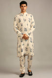 Pastel floral printed jacket with kurta set