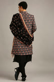 Ethnic folklore printed sherwani set