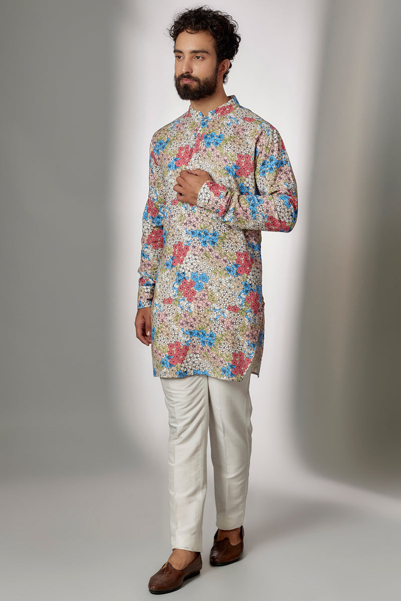 FLORAL PRINT KURTA SET