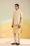 Yellow Shibori Quilted Bandi Kurta Set