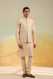 Pink Shibori Quilted Bandi Kurta Set