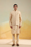 Brown Shibori Quilted Bandi Kurta Set