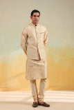 Brown Shibori Quilted Bandi Kurta Set