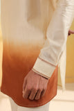 Beige Ombre Silk Kurta Set